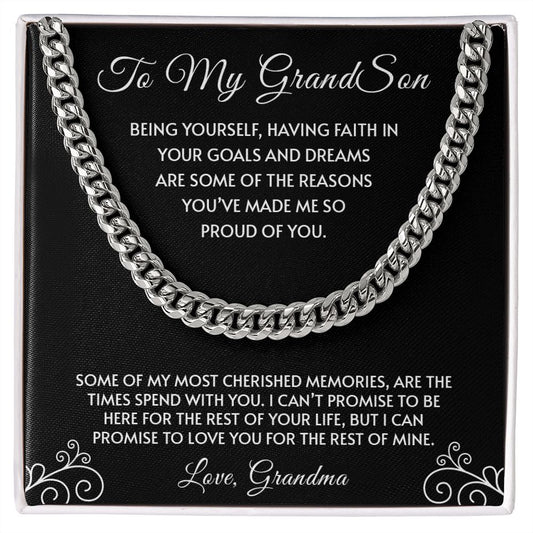 To My Grandson | You've Made Me So Proud Of You - Cuban Link Chain